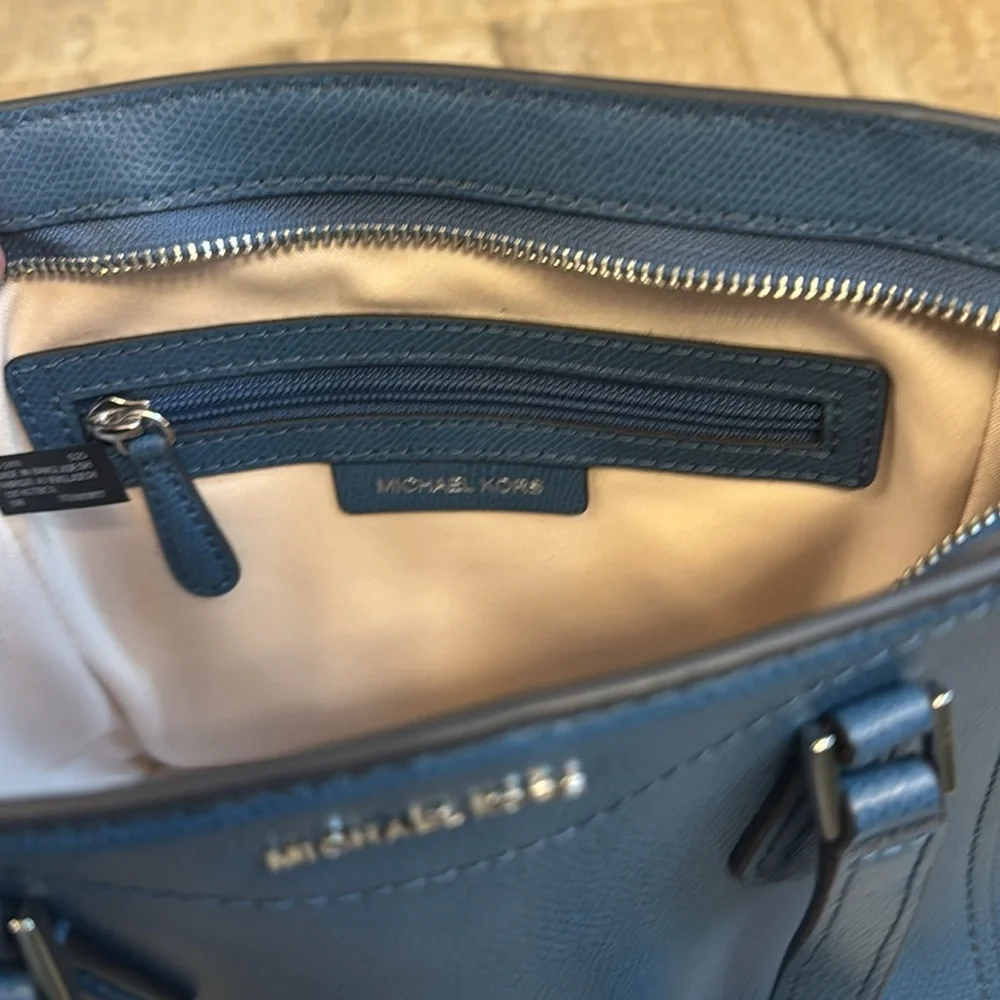 New Michael Kors Taryn Small Convertible TZ Tote Crossbody in Dark Chambray